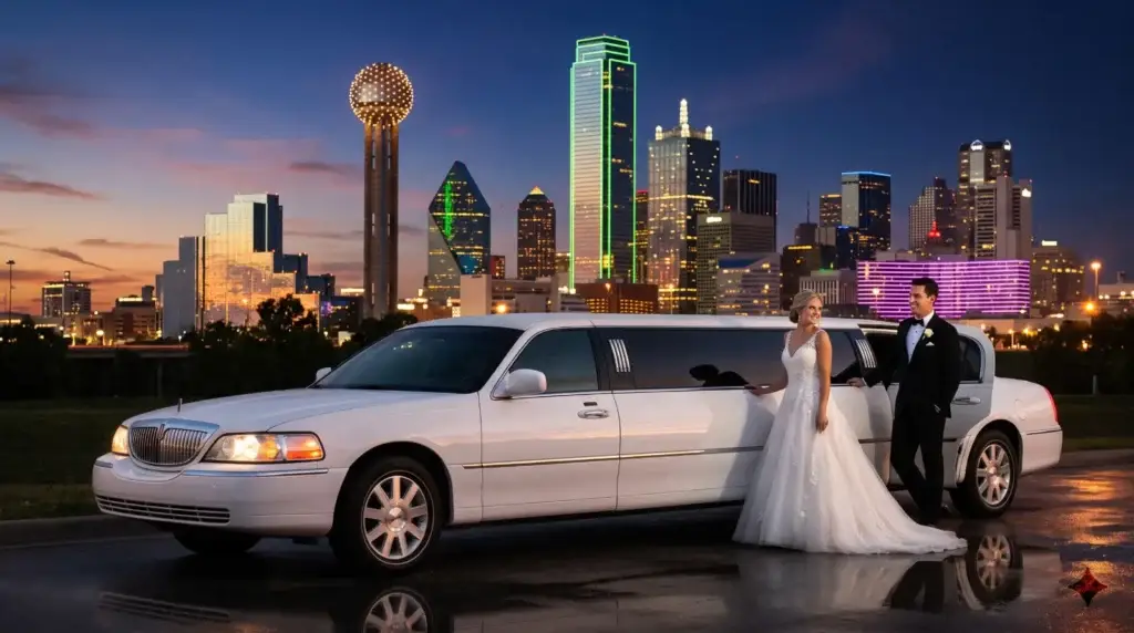 Renting a limousine for a wedding in Dallas with a chauffeured car