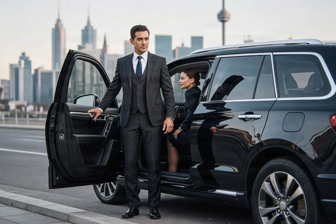 Limo Service vs Uber Black: What's the Real Difference? 4 Professional chauffeur opening the door for a business traveler