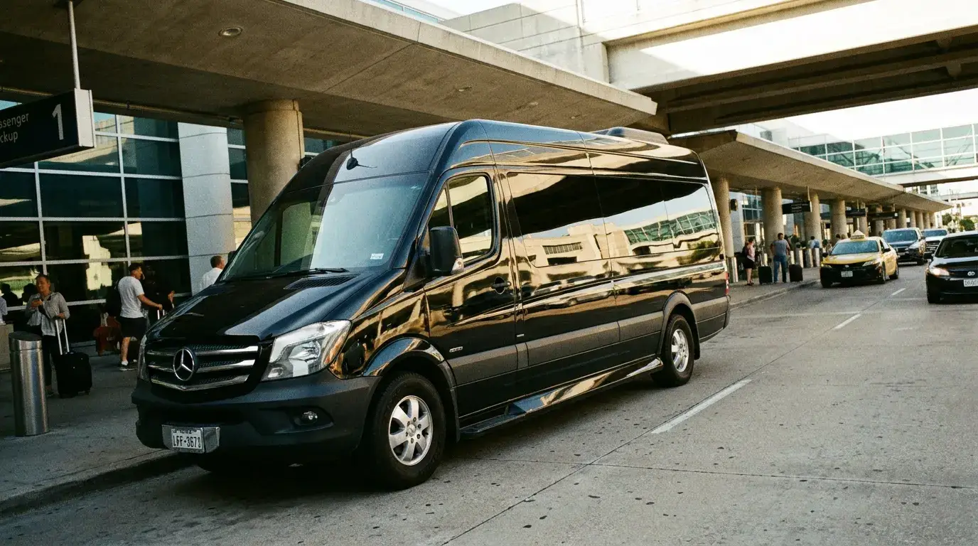 How Far in Advance Should You Book Airport Transportation? 3 Sprinter van for group airport transportation in Dallas